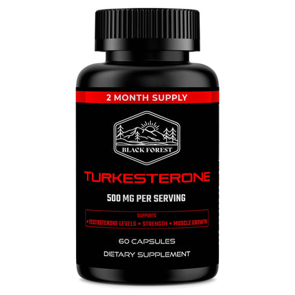 Black Forest Turkesterone 500mg Capsule – 2 Months Supply | Pure 95% Ajuga Turkestanica Extract