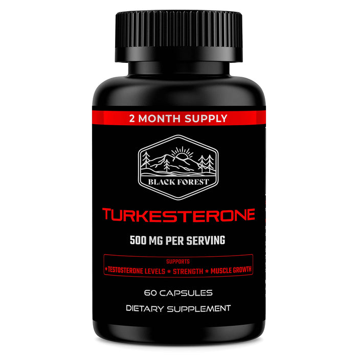 Black Forest Turkesterone 500mg Capsule – 2 Months Supply | Pure 95% Ajuga Turkestanica Extract