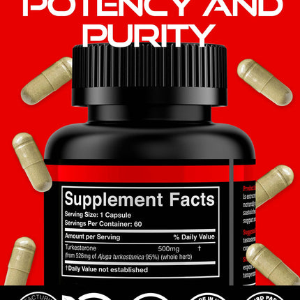 Black Forest Turkesterone 500mg Capsule – 2 Months Supply | Pure 95% Ajuga Turkestanica Extract