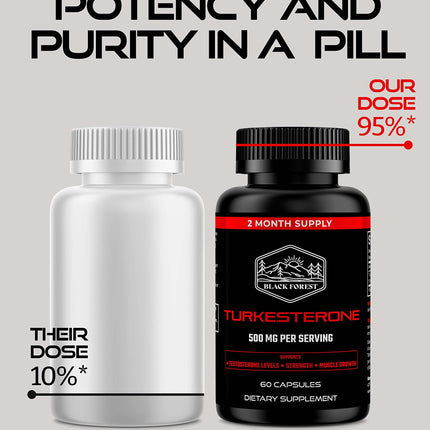 Black Forest Turkesterone 500mg Capsule – 2 Months Supply | Pure 95% Ajuga Turkestanica Extract