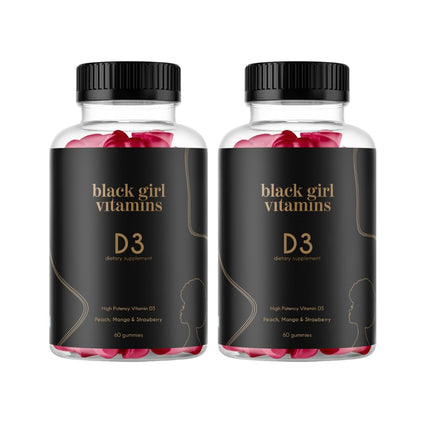 Black Girl Vitamins Vitamin D3 Gummies – 2000 IU, Gluten-Free, Immune, Energy & Bone Support