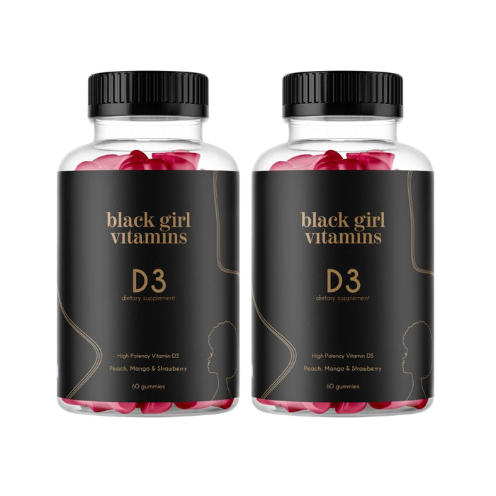 Black Girl Vitamins Vitamin D3 Gummies – 2000 IU, Gluten-Free, Immune, Energy & Bone Support