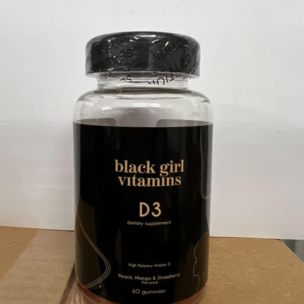 Black Girl Vitamins Vitamin D3 Gummies – 2000 IU, Gluten-Free, Immune, Energy & Bone Support