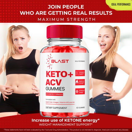 Blast Keto ACV Gummies | Keto Blast ACV Gummies - Maximum Strength Keto+ACV (5 Pack)