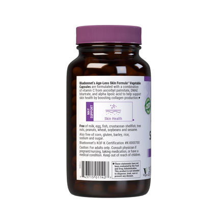 BlueBonnet Age-Less Skin Formula Capsules, White, Vegetable, 120 Count