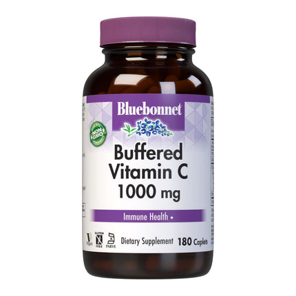 Bluebonnet Buffered Vitamin C 1000 mg Caplets – Immune Support, Non-GMO, Vegan, Gluten-Free