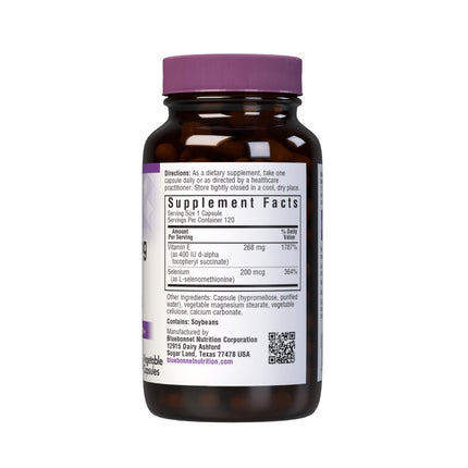 BlueBonnet Dry E-400 IU Plus Selenium Vegetarian Capsules 120 Count – White