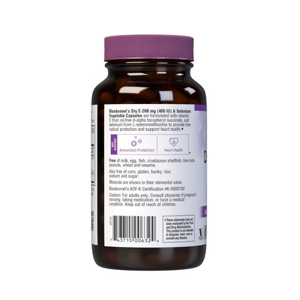 BlueBonnet Dry E-400 IU Plus Selenium Vegetarian Capsules 120 Count – White