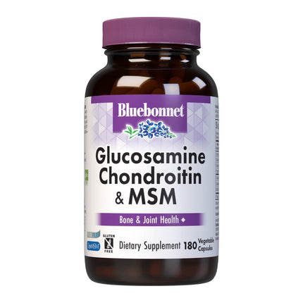 BlueBonnet Glucosamine Chondroitin Plus MSM | Bone & Joint Support (180 Veg Capsules)