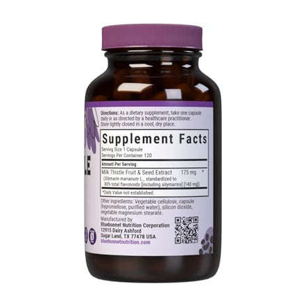 BlueBonnet Milk Thistle Fruit & Seed Extract – 120 Veg Capsules, Liver Health