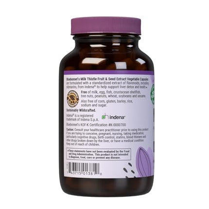 BlueBonnet Milk Thistle Fruit & Seed Extract – 120 Veg Capsules, Liver Health