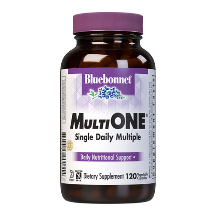 Bluebonnet Multi One with Iron – Complete Daily Vitamin (120 Veg Capsules) | Gluten Free, Kosher