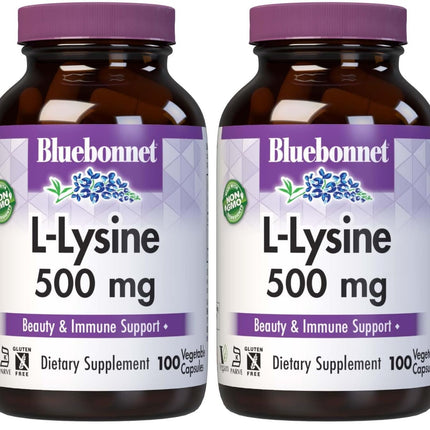 BlueBonnet Nutrition L-Lysine 500mg – Immune Support, 2-Pack, Vegan, Kosher, Soy-Free, Gluten-Free