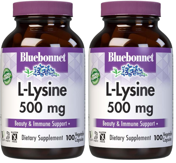 BlueBonnet Nutrition L-Lysine 500mg – Immune Support, 2-Pack, Vegan, Kosher, Soy-Free, Gluten-Free