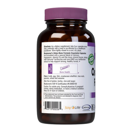 BlueBonnet Osteo-Bone Formula Vegetarian Capsules, 180 Count | Bone Health