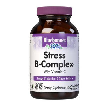 Bluebonnet Stress Relief B Complex Capsules – Vegan, Gluten-Free, 100 Count