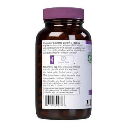 Bluebonnet Buffered Vitamin C 1000 mg Caplets – Immune Support, Non-GMO, Vegan, Gluten-Free