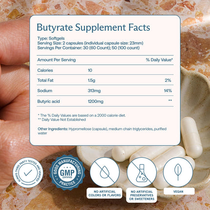 BodyBio Butyrate Postbiotic for Gut Health | Digestive Support & Leaky Gut Repair