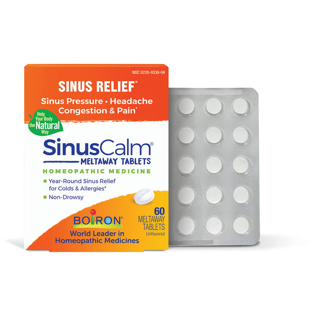 Boiron SinusCalm Tablets – Sinus Pain Relief, 60 Count | Non-Drowsy, Phenylephrine-Free