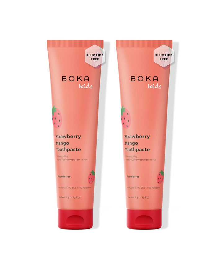 Boka Fluoride Free Toothpaste Nano Hydroxyapatite - Strawberry Mango 1.3 oz 2pk | US Made