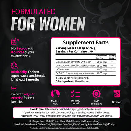Bold Buns Creatine for Women – Booty Builder with Collagen & BCAA