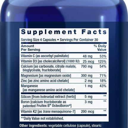 Life Extension Bone Restore Calcium with Vitamin K2 — 120 Capsules (Pack of 3)