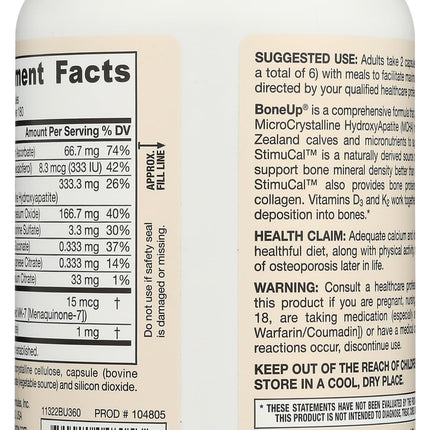 Jarrow Formulas BoneUp – Bone Health Micronutrient Formula (360 Capsules, 180 Servings) with D3, K2 MK-7 & Calcium