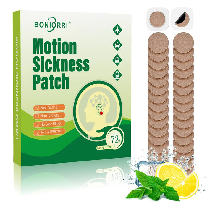 BONIORRI Motion Sickness Patches | Non-Drowsy Sea Sickness Patches, 36 Count