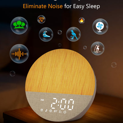BOTDOYS Sunrise Alarm Clock with Sound Machine – Gentle Wake Light, Bluetooth & Sleep Sounds