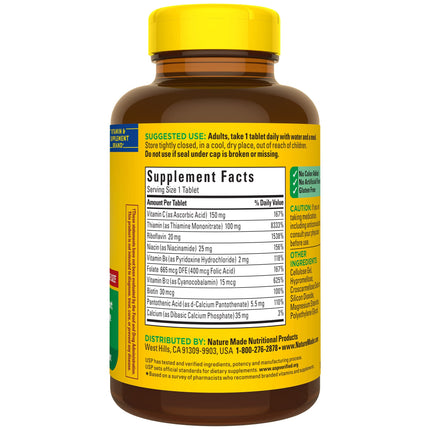 Nature Made Super B Complex with Vitamin C & Folic Acid – 360 Tablets