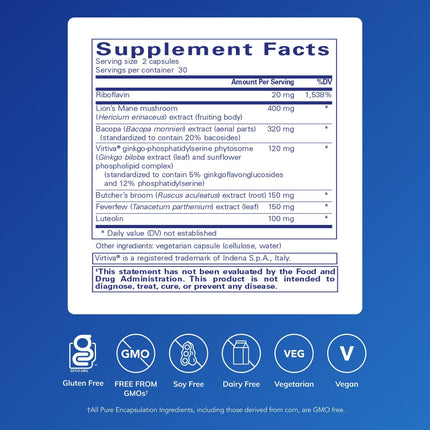 Pure Encapsulations Brain Reset — Supports Concentration, Clarity & Memory | 60 Capsules