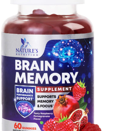 Brain Supplements for Memory & Focus Gummies - 60 Vegan Gummies | Nature's Nutrition