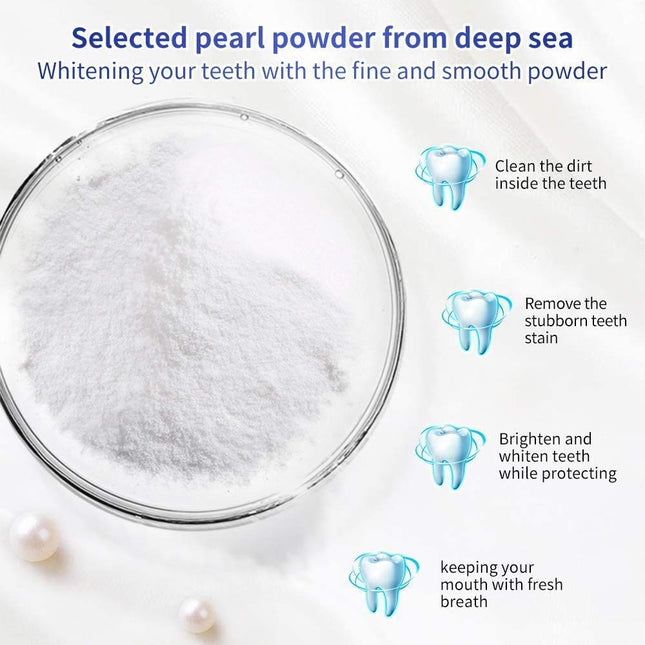 BREYLEE Teeth Whitening Powder – Pearl Essence Brightening Powder (1.05 oz) – Natural Teeth Whitener, Removes Coffee, Wine & Smoke Stains