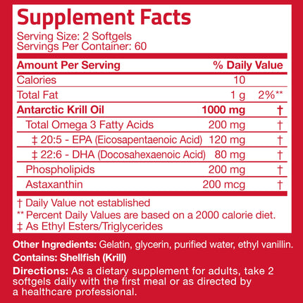 Bronson Antarctic Krill Oil 1000 mg with Omega-3s | 120 Softgels