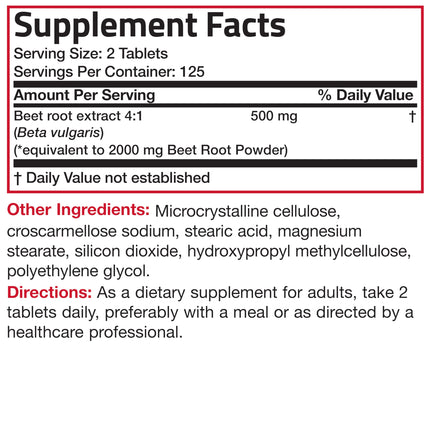 Bronson Beet Root Extra Strength – Non-GMO, 250 Vegetarian Tablets