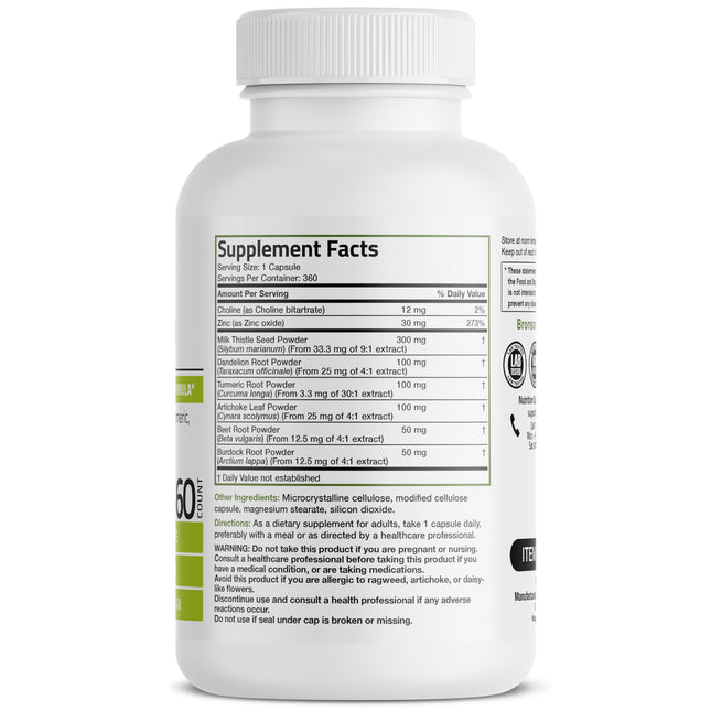Bronson Liver Detox Advanced Detox & Cleansing Formula | Milk Thistle, Dandelion Root, Turmeric, Artichoke Leaf, 360 Vegetarian Capsules