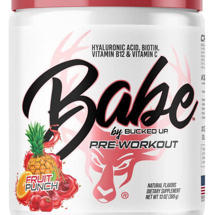 Bucked Up Babe Pre-Workout for Women – Fruit Punch | 30 Servings | 13 oz