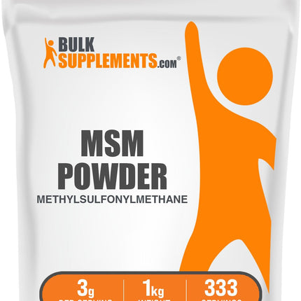 BulkSupplements MSM Powder – Methylsulfonylmethane (MSM) 3000 mg/Serving, 1kg Gluten Free