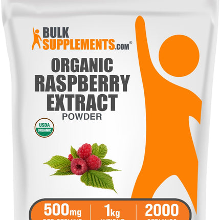 BulkSupplements Organic Raspberry Extract Powder – 1kg, Gluten Free