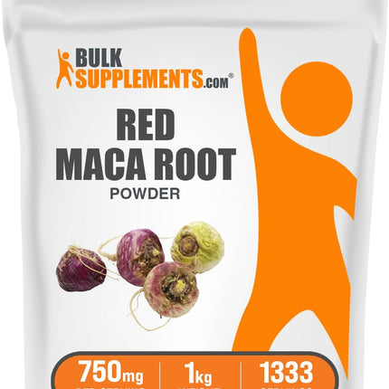 Red Maca Powder 1kg – 750mg per Serving, Vegan & Gluten Free | BulkSupplements