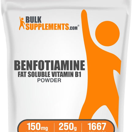 BulkSupplements Benfotiamine Powder – Vitamin B1 (Fat-Soluble), 150 mg/Serving, Gluten Free, 250 g