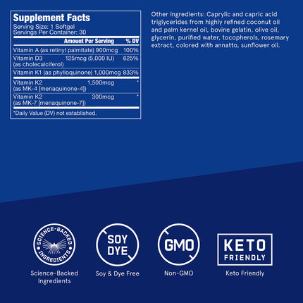 Bulletproof Vitamins A-D-K Softgels | 30 Count for Immune, Bone & Heart Support