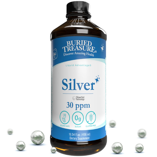 Buried Treasure Silver Liquid 30 PPM 16 oz – Immune Support & Nano Silver