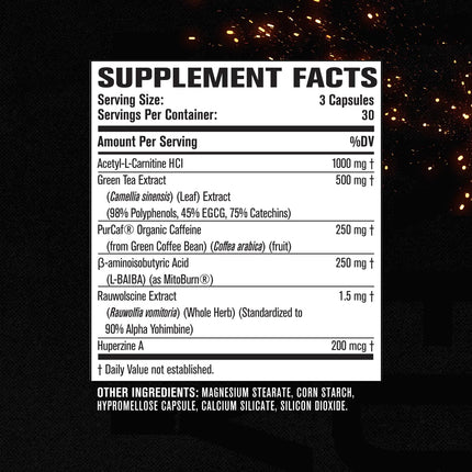 Jacked Factory Burn-XT Max: High-Performance Thermogenic Fat Burner with PurCaf Caffeine, MitoBurn & Green Tea | 90 Capsules