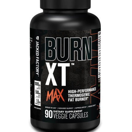 Jacked Factory Burn-XT Max: High-Performance Thermogenic Fat Burner with PurCaf Caffeine, MitoBurn & Green Tea | 90 Capsules