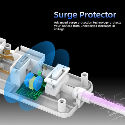Maplin 1.8m 4 Socket 13 Amp Extension Lead with 2x USB-A / 1x USB-C Ports