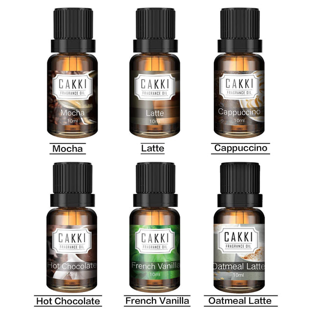 Coffee Essential Oils Set (6 x 10ml) – Cakki Fragrance Oils Gift Set for Diffuser