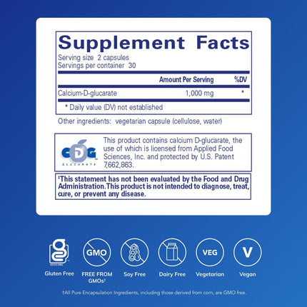 Pure Encapsulations Calcium-D-Glucarate | Cellular Health Support for Liver, Lungs, Breast & Colon | 60 Capsules