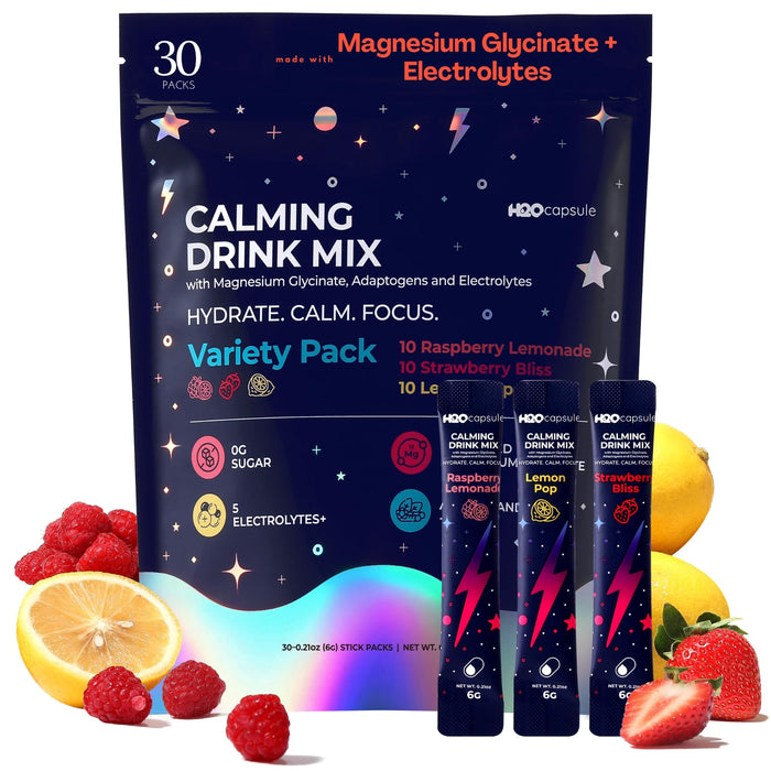 Calm Magnesium Glycinate Electrolyte Drink Mix – Sugar Free, 30 Servings