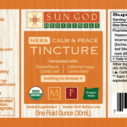 CALM & PEACE - Organic Herbal Tincture